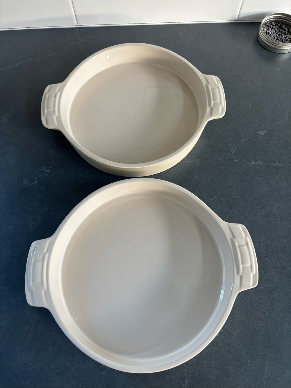 Longaberger woven traditions ivory pair cake pans